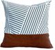 Livia Leather Stripe Gray/Tan Decorative Pillow-0