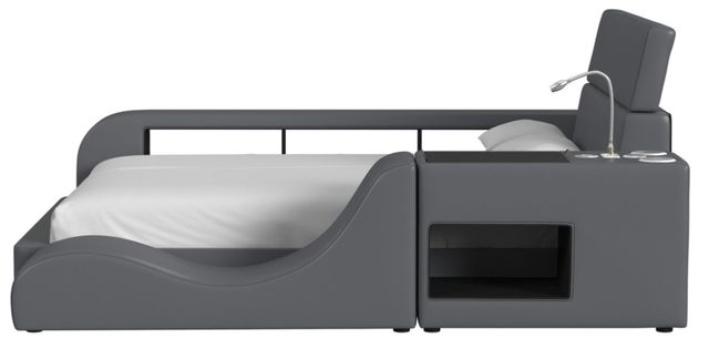 Elements International Valari Gray Full Transformer Bed with Electronics-3