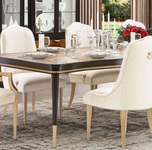 Michael Amini® Malibu Crest Beige/Burnished Gold Side Chair-1