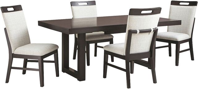 Signature Design by Ashley® Neymorton 5-Piece Dark Grayish Brown/Light Gray Upholstered Dining Set-0