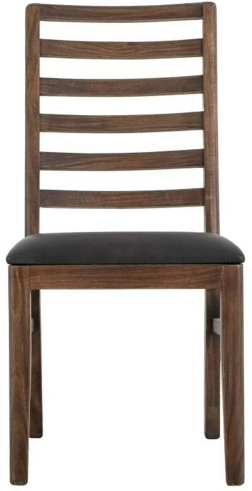 International Furniture Direct Walnut Brown Reddish Brown Side Chair-4
