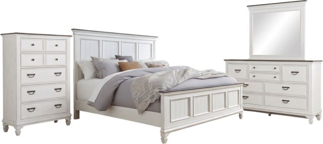 Liberty Furniture Allyson Park 4-Piece Charcoal/Wirebrushed White California King Bedroom Set-0