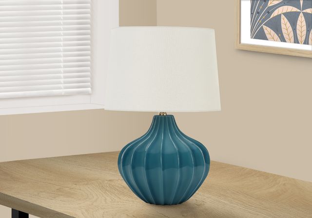 Monarch Specialties Inc. 24"H Blue Ceramic Table Lamp-4