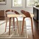 Armen Living Sonia Cream/Walnut Swivel Bar Stool-2