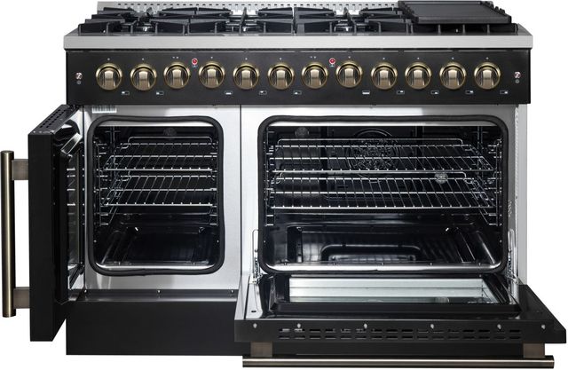FORNO® Galiano Alta Qualita 48" Black Pro Style Dual Fuel Range -1
