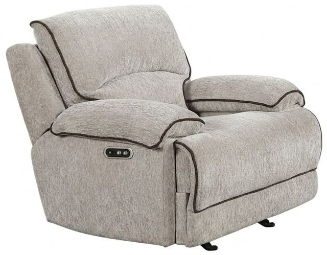 New Classic® Home Furnishings Camden Brown Power Glider Recliner with Power Headrest and Footrest-0