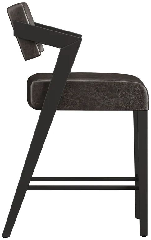 HH2 Home Snyder Black/Charcoal Gray Counter Height Stool-3
