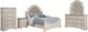 Liberty Furniture Magnolia Manor 5-Piece Antique White/Gray/Weathered Bark Queen Upholstered Panel Bedroom Set-0