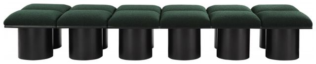 Meridian Furniture Pavilion 12-Piece Green/Black 93" Modular Bench Set-1
