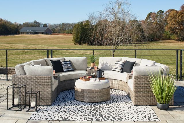 Signature Design by Ashley® Calworth 3-Piece Beige Outdoor Sectional Set-3
