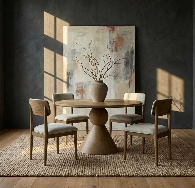 Liberty Furniture Briarcrest 5-Piece Taupe/Tobacco Pedestal Dining Table Set-1