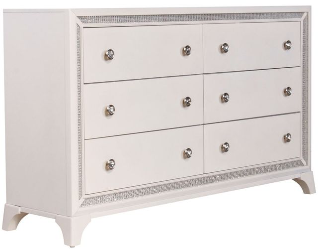 Steve Silver Co. Cassie Illuminating Glam Shimmering Pearl Dresser-0