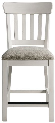 Intercon Drake French Oak/Rustic Gray Slat Back Counter Stool-1