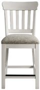 Intercon Drake French Oak/Rustic Gray Slat Back Counter Stool-1