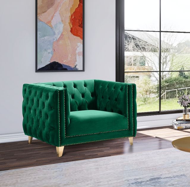 Meridian Furniture Michelle Green Velvet Chair-1