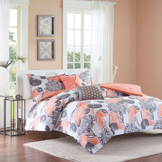 Olliix by Intelligent Design Marie Coral Twin/Twin XL Comforter Set-0
