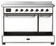 Ilve® Majestic III 48" White Pro Style Induction Range with Solid Door and Burnished Trim-2