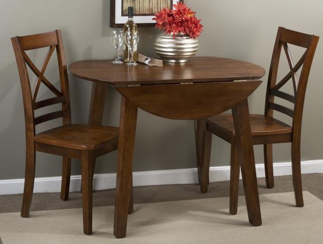 Jofran Inc. Simplicity Caramel Round Dropleaf Table-1