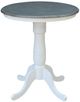 John Thomas Furniture® Dining Essentials Heather Gray/White Round Dining Table with White Traditional Pedestal Base with Extensions-0