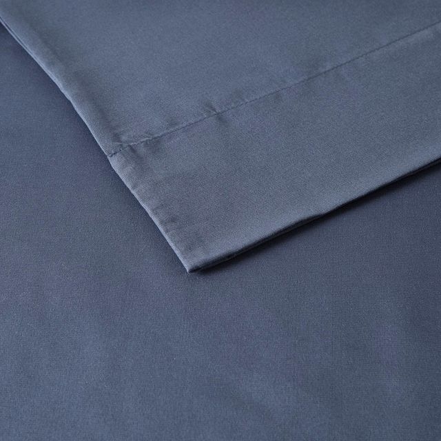 Olliix by Clean Spaces Charcoal Infused Indigo Full Solid Microfiber Sheet Set-1