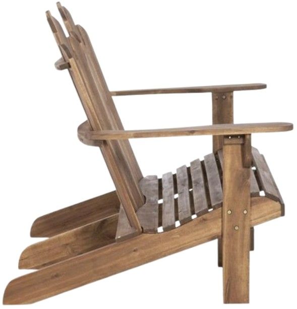 Linon Adirondack Acorn Wooden Outdoor Double Bench-4