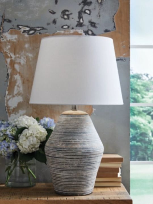 Signature Design by Ashley® Lawrock Antique Blue Table Lamp-4