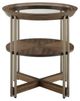 Magnussen Home® Elora Glass Top Round Walnut End Table-0