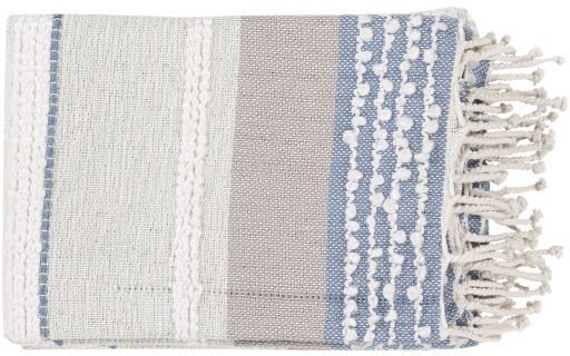 Surya Manteo Sea Foam 50"x70" Throw Blanket-0