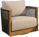 New Classic® Home Furnishings Veranda Beige/Black/Natural Fabric/Wooden Outdoor Swivel Chair-0