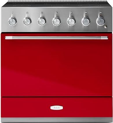 AGA™ Mercury 36" Stainless Steel Pro Style Induction Range with Piccadilly Red Door-0