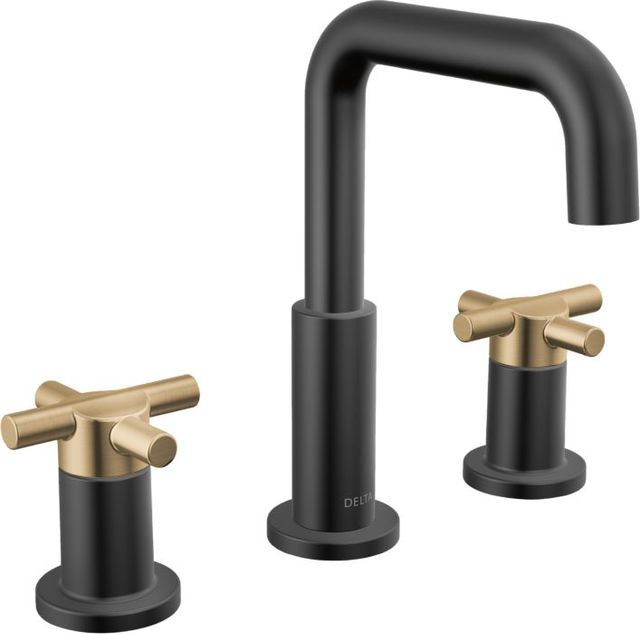 Delta Nicoli® Champagne Bronze/Matte Black 2-Handle Cross Widespread Bathroom Faucet-0