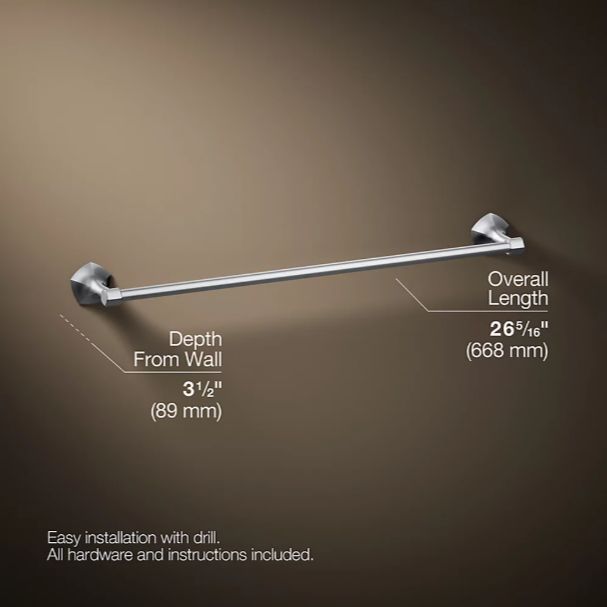 KOHLER® Occasion® Polished Chrome 24" Towel Bar-2