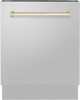 ZLINE Autograph Edition 24" Stainless Steel Built In Dishwasher with Polished Gold Handle-0