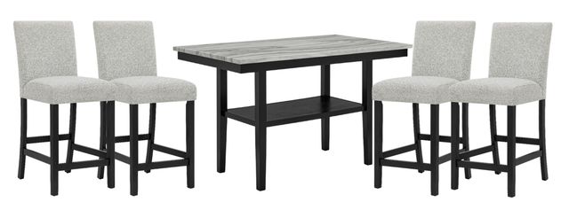 Crown Mark Marbel 5-Piece Black/Gray Counter Dining Set-0