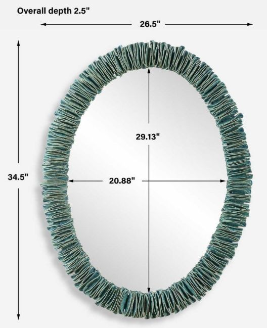 Uttermost® Bonaire Distressed Teal Blue Mirror-2