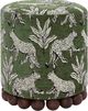 TOV Furniture Dex Olive Green Jacquard Leopard Ottoman-0
