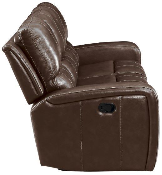 New Classic® Home Furnishings Linton Brown Dual Manual Reclining Sofa-2