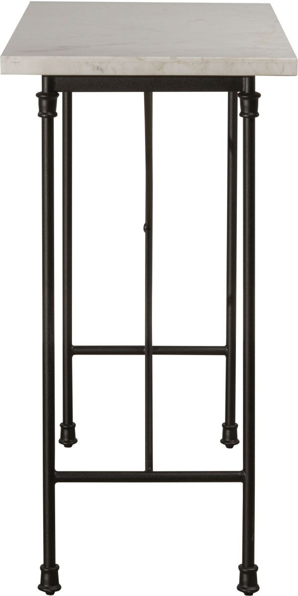 HH2 Home Castille Marble Top Counter Height Table with Black Metal Base-1