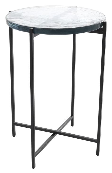 Deco Marche Clear Glass Top with Black Base Table-2