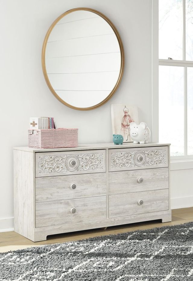 Signature Design by Ashley® Paxberry Whitewash 59" Dresser-4