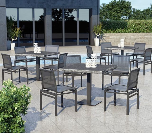 Homecrest™ Outdoor Living Customizable Allure Mesh Aluminum Outdoor Bar Stool-1