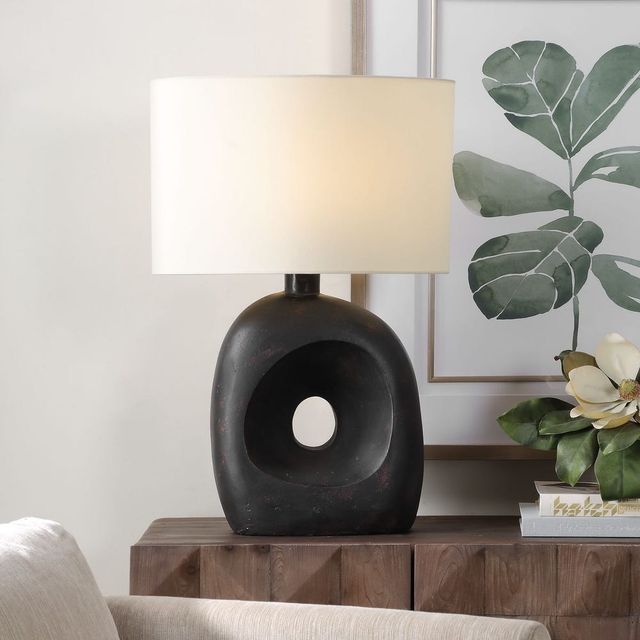 Uttermost® Peephole Bronze Concrete Indoor/Outdoor Table Lamp-1
