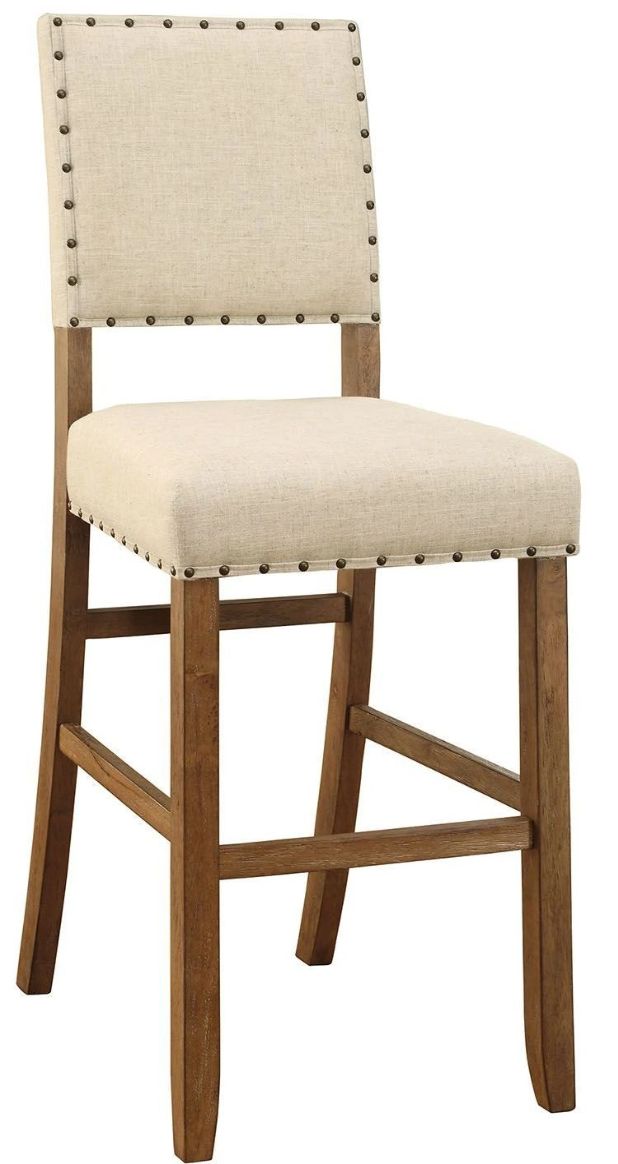 Furniture of America® Sania 2-Piece Ivory/Rustic Oak Bar Chair Set-0