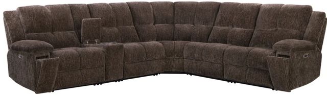 Parker House® Bronco 6-Piece Plush Umber Power Reclining L-Shape Sectional-2