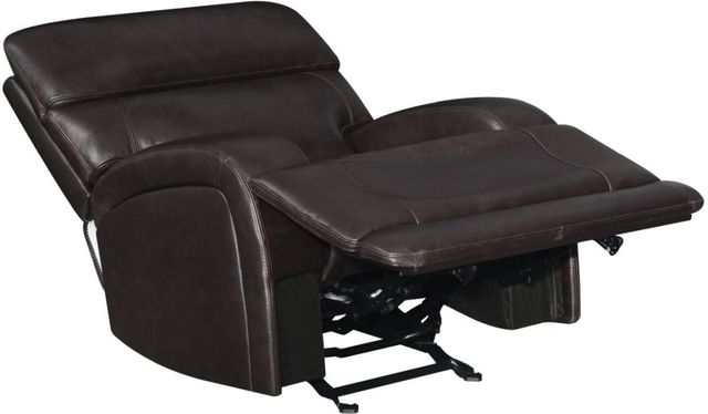 Coaster® Longport Dark Brown Upholstered Power Glider Recliner-1