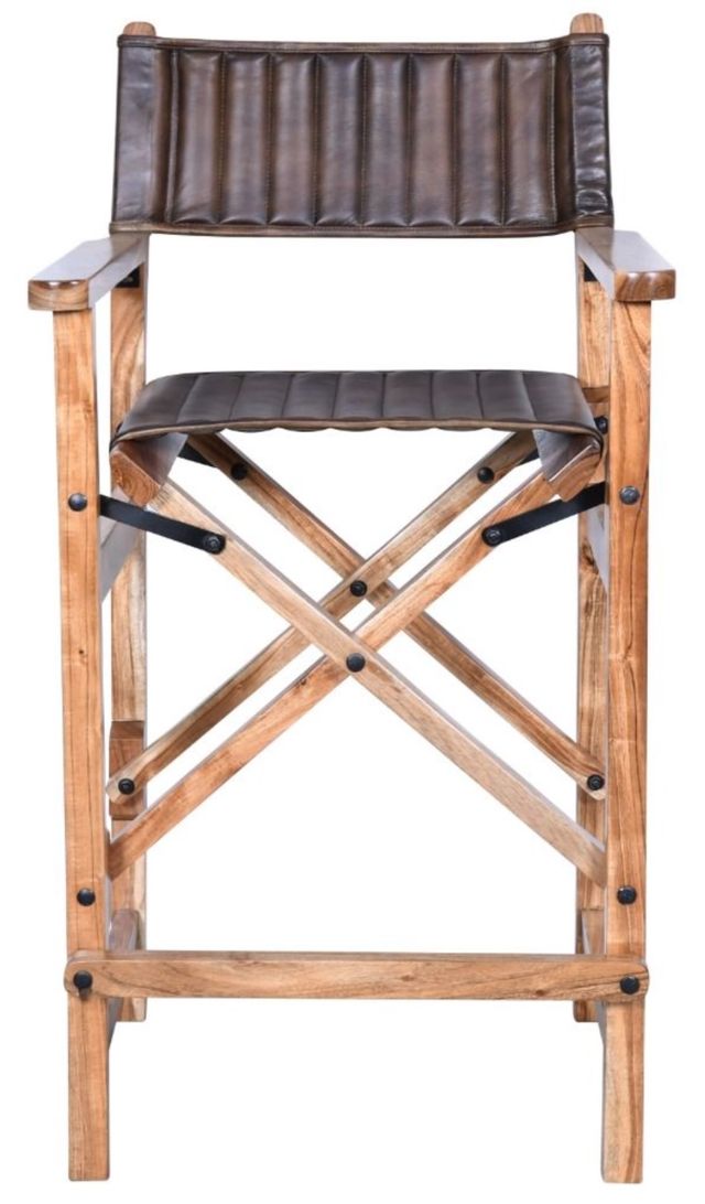Home Trends & Design Leeds Antique Whiskey/Natural Bar Stool-1