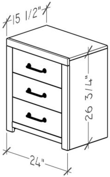Perdue Woodworks 65,000 Essential Brown/Gray Drawer Nightstand-2