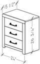 Perdue Woodworks 65,000 Essential Brown/Gray Drawer Nightstand-2
