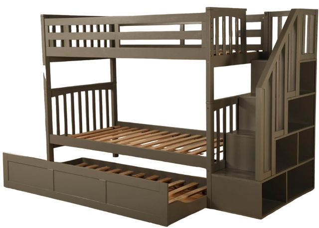 Kodiak Furniture Kelcie Dark Gray Twin/Twin Bunk Bed with Trundle and Tray-2