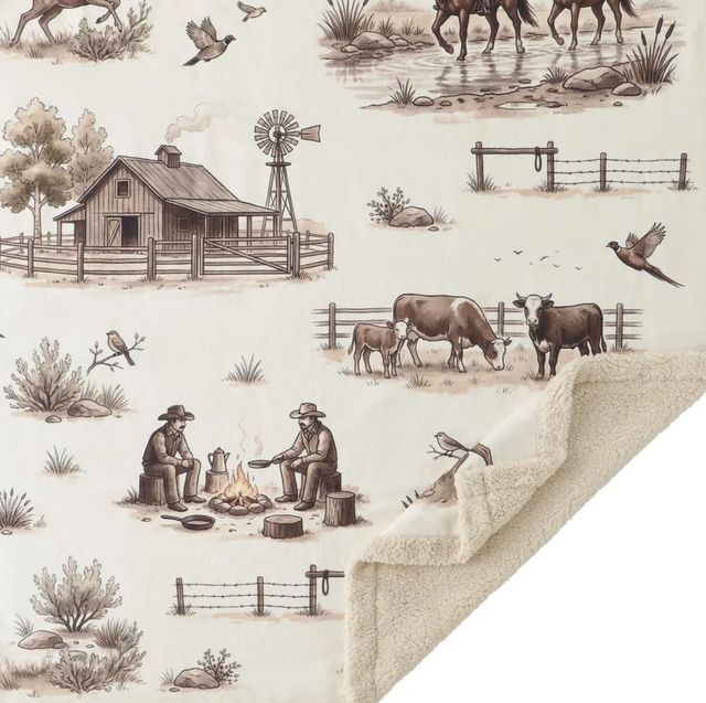 HiEnd Accents Campfire Western Range Ivory/Sepia Throw-2